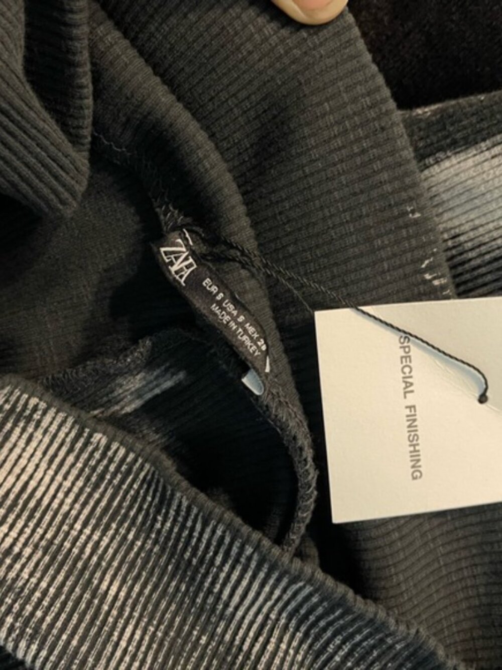 Zara Washed Effect Ribbed Pants - Picture 8 of 8
